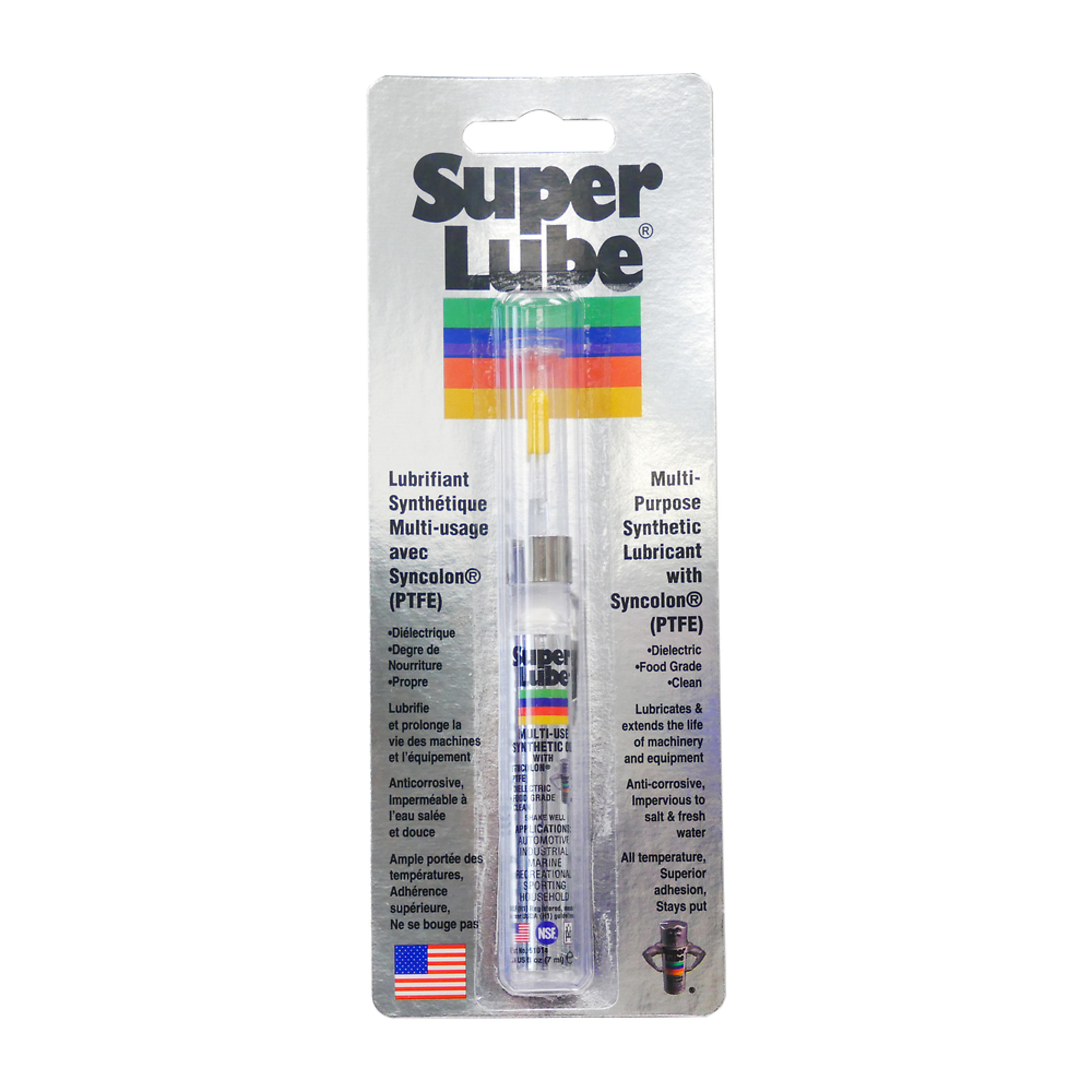 Super Lube 7mL Synthetic Oil, Syncolon PTFE, High Viscosity, NSF H1 Food-Grade Lubricant, Model# 51010